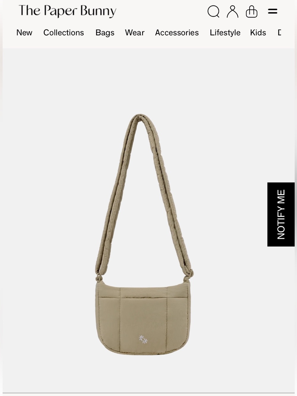 The Paper Bunny - Mini Puffer Swing Bag - Hazel